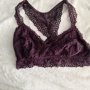 Aerie burgundy lace bralette size xl